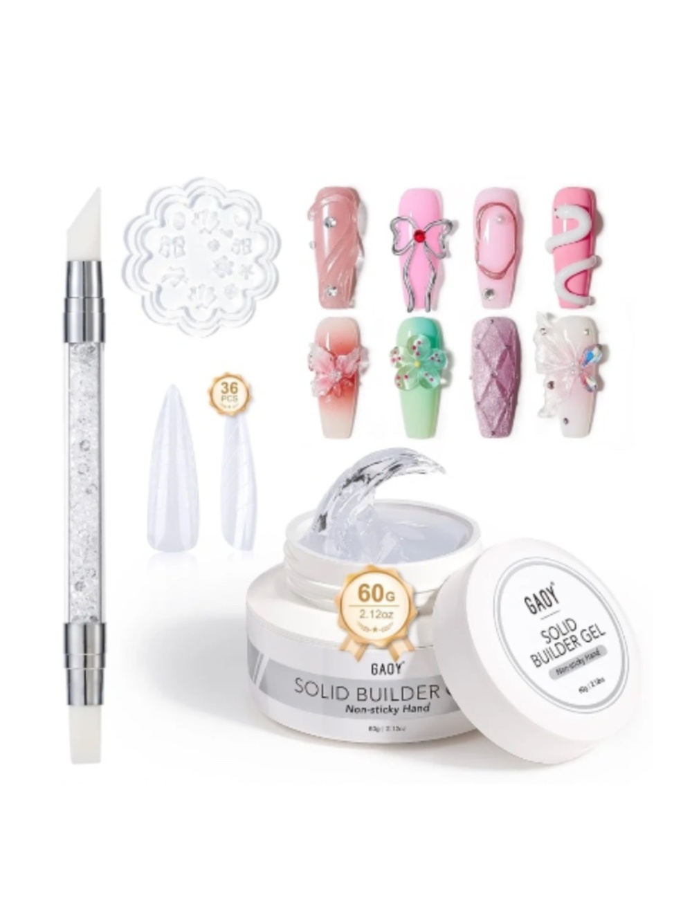 GAOY Clear Solid Builder Gel for Nails